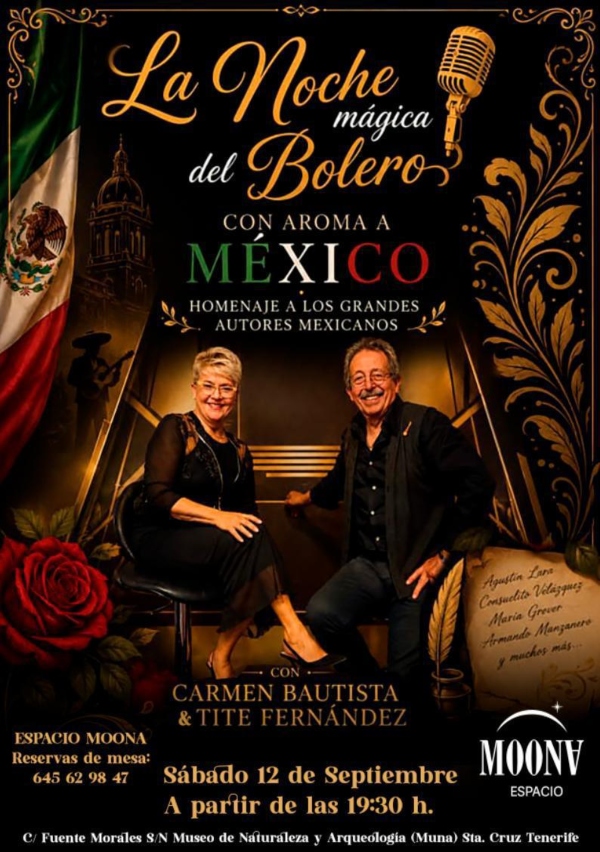 La Noche Mágica del Bolero con Aroma a México en Tenerife